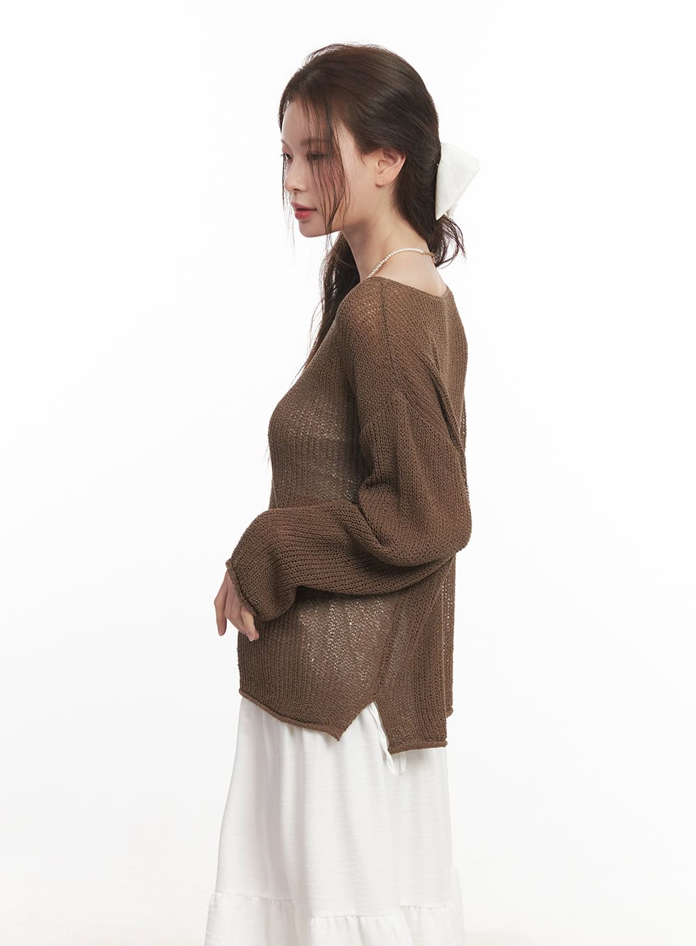 Sheer Relaxed-Fit Sweater CA502