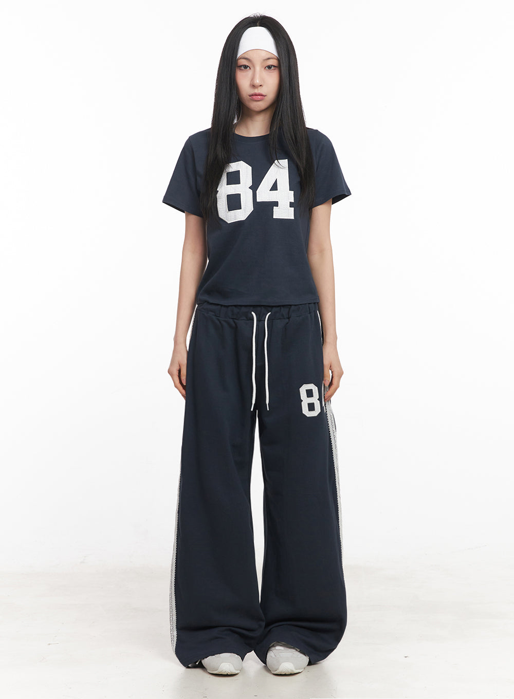 Lace Embroidered "84" Graphic Tee IY516