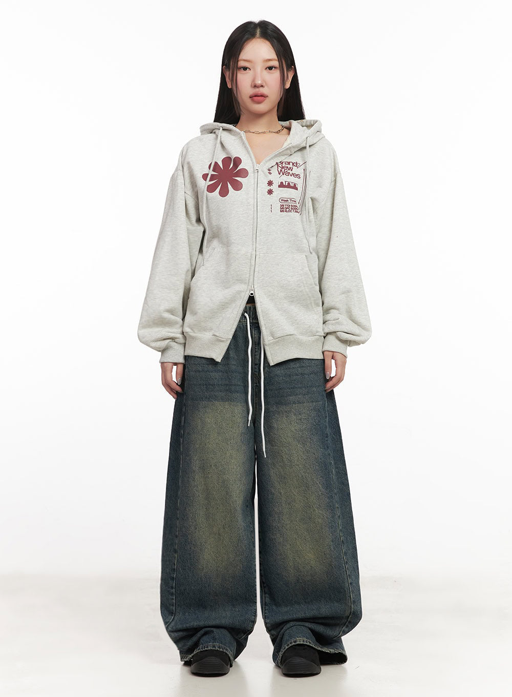 Graphic Zip-Up Hooded Jacket IM524