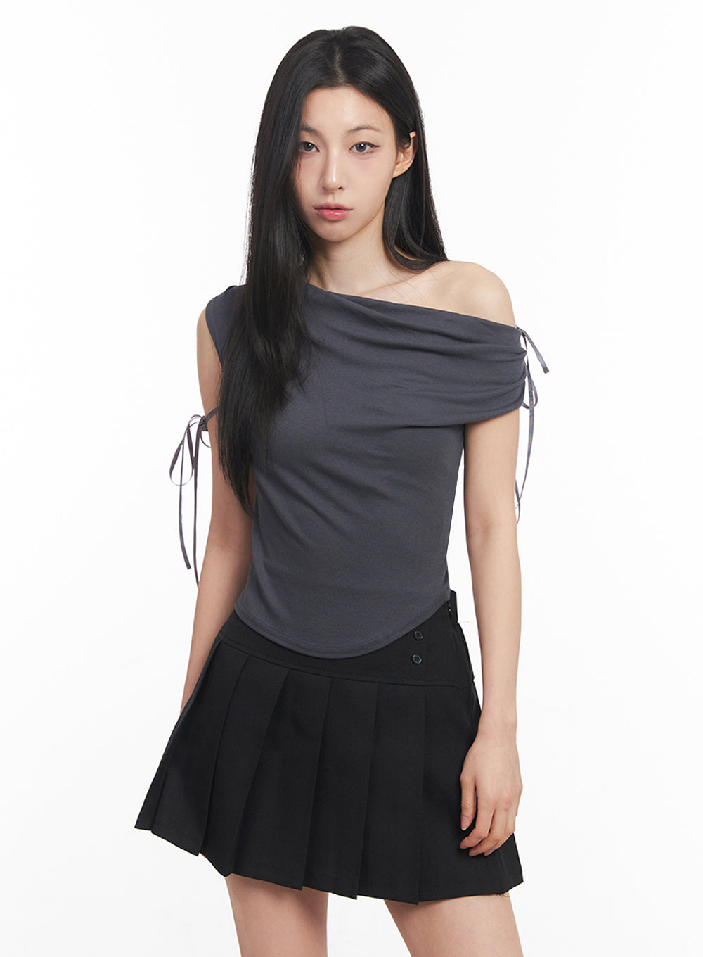 Ribbon One-Shoulder Crop Top IY516