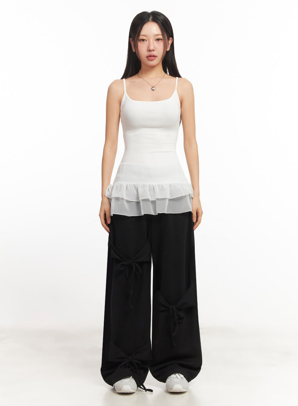 Frill-Trim Long Cami Top IA524