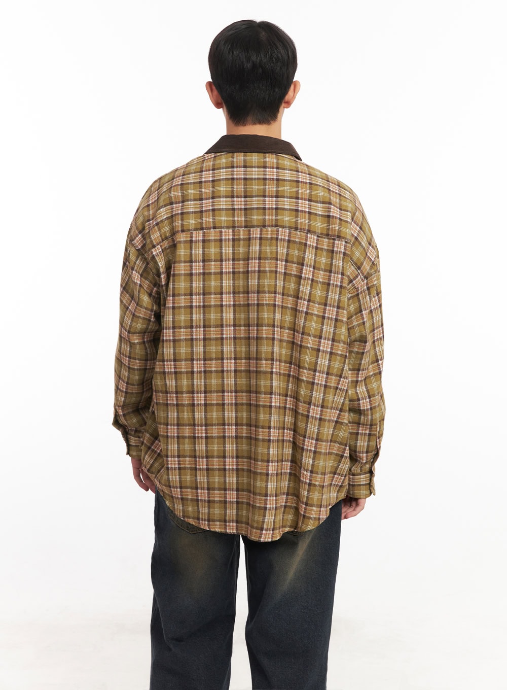 Men's Checkered Oversize Collared Shirt IM527