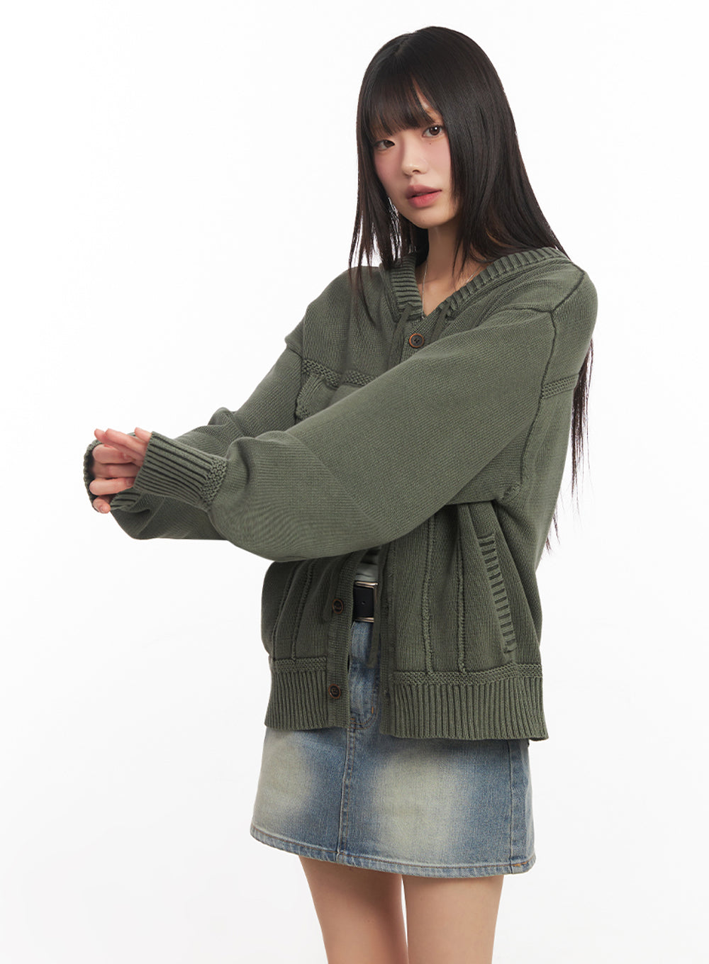 Oversized Hooded Cardigan IA528