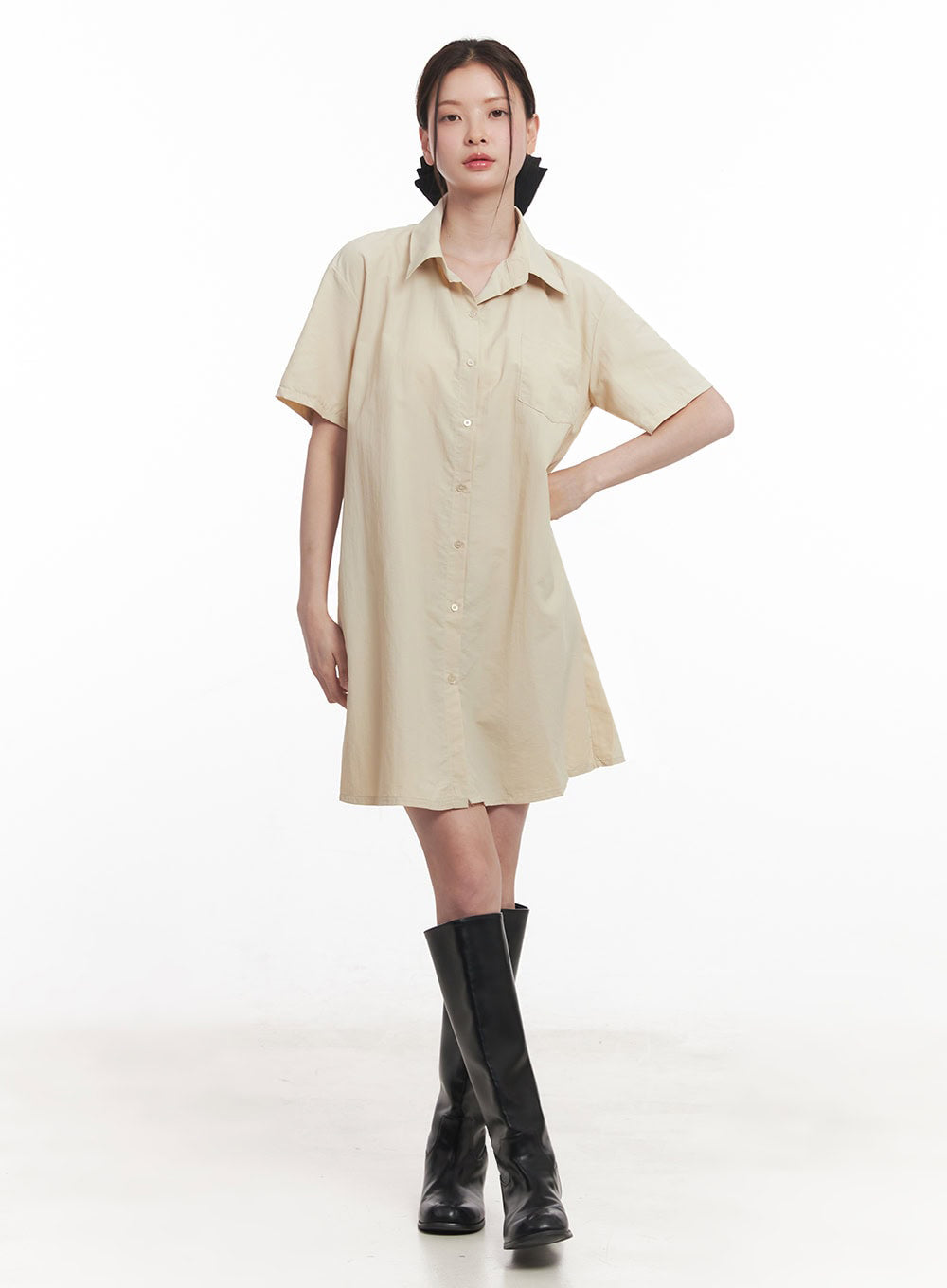 Collared Shirt Mini Dress IY508