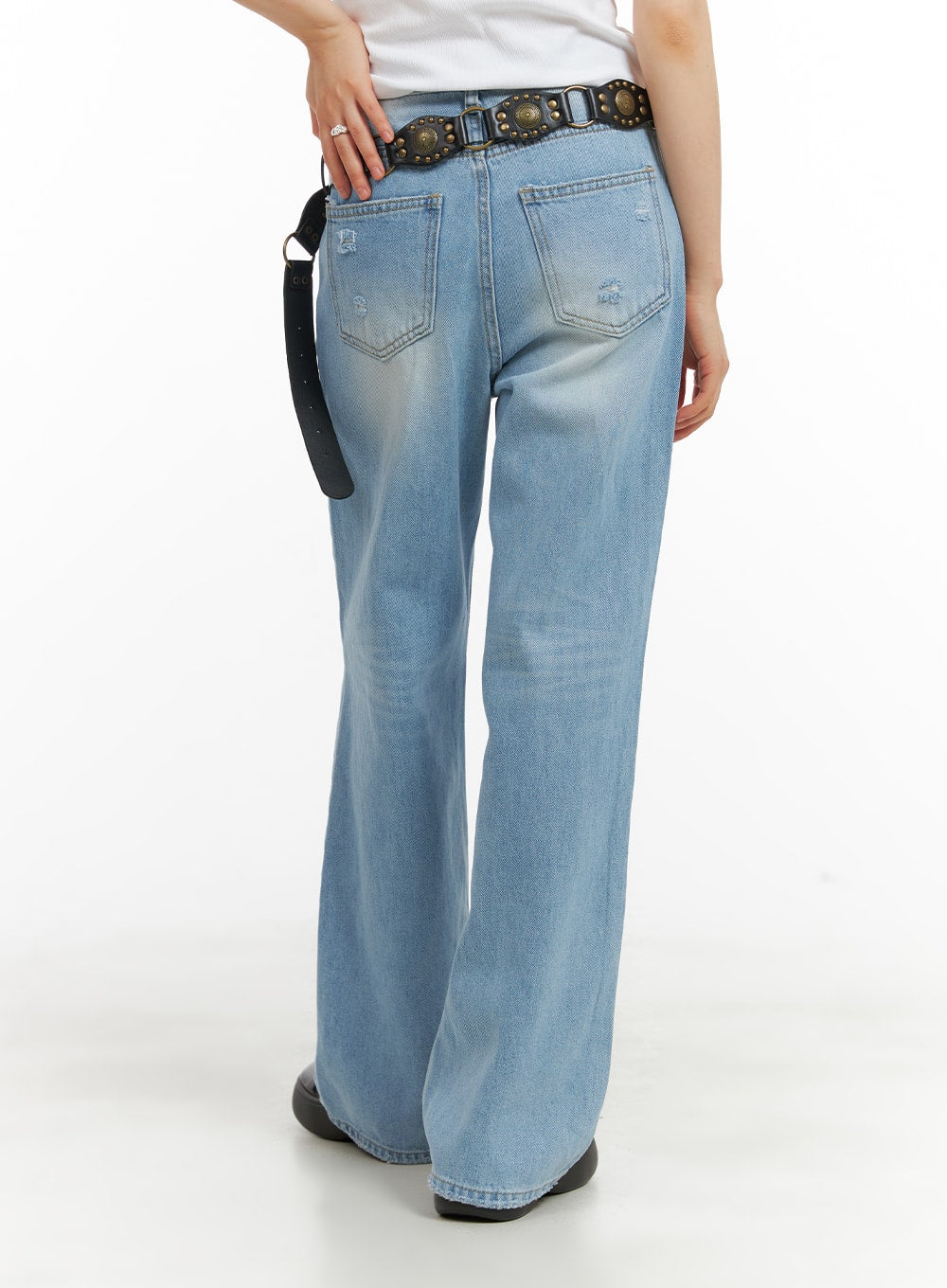 Cotton Washed Straight Jeans CA418