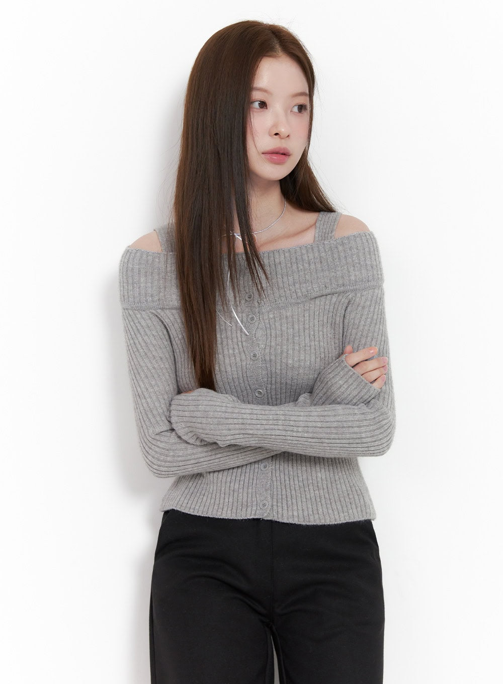 Off Shoulder Knit Sweater OD418
