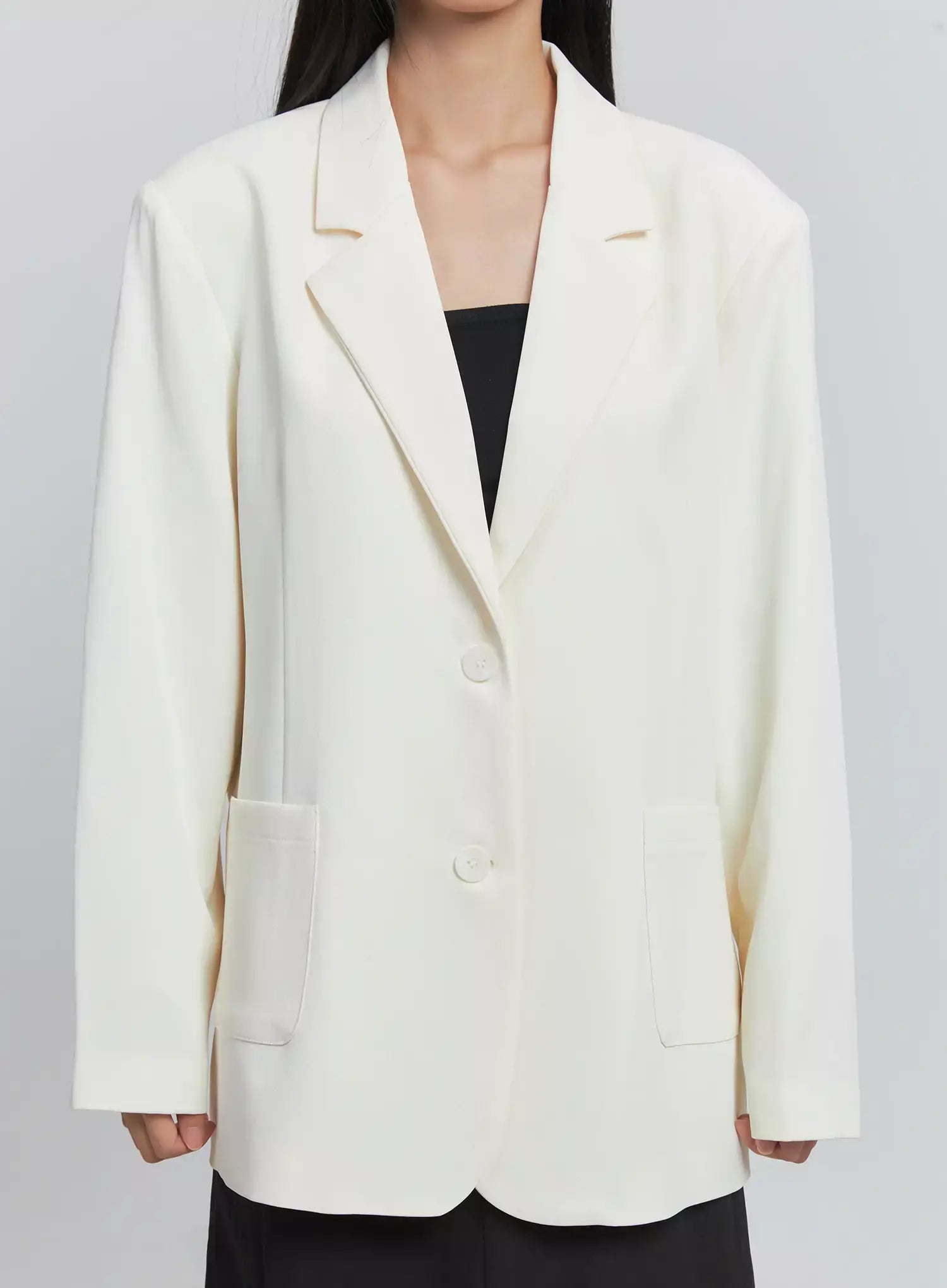 Classic Oversized Blazer (Light beige) IU512