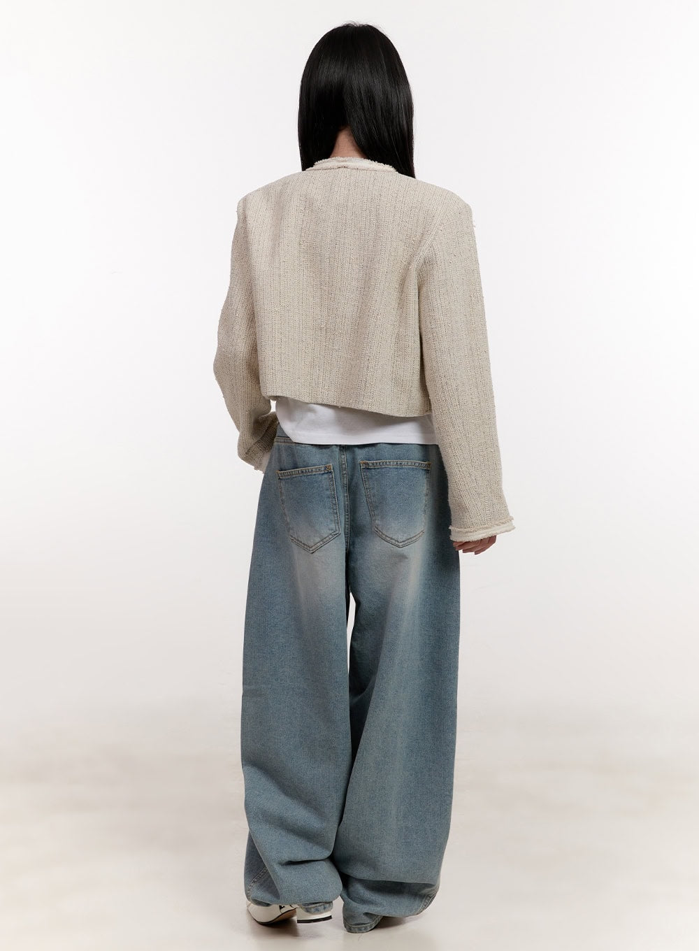 Elegant Tweed Zip-Up Crop Jacket CJ529