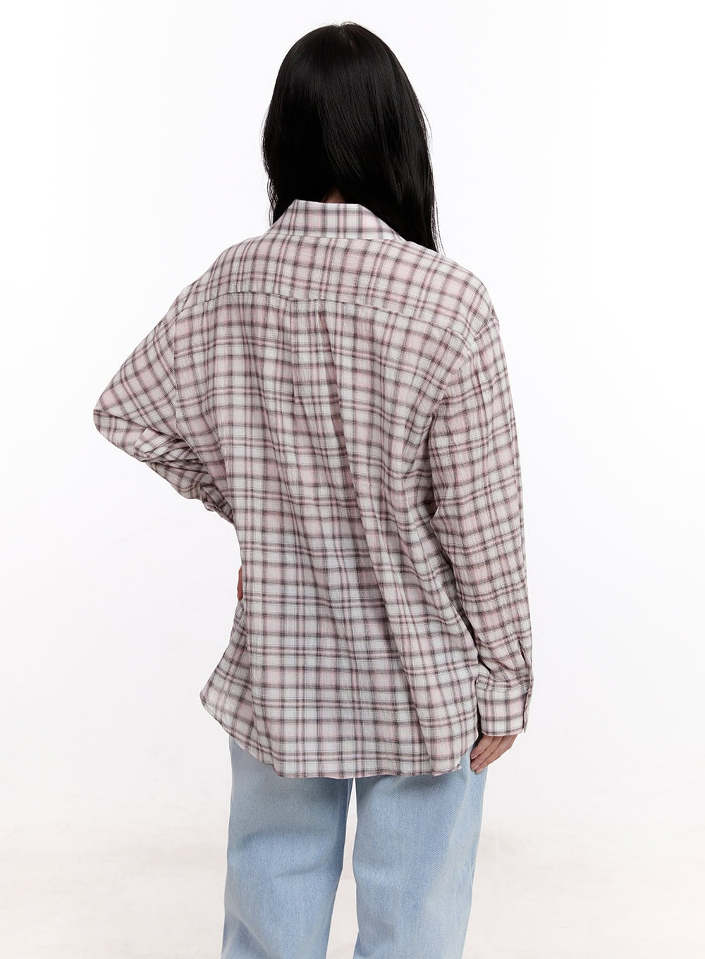 Checkered Oversize Collared Shirt CM527