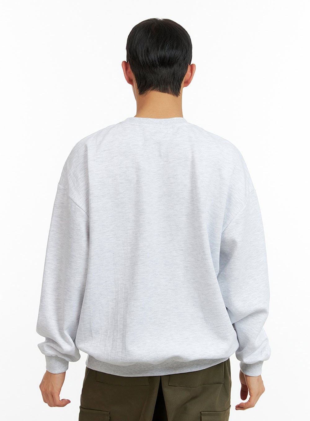 Men's Graphic Lettering Crewneck Sweatshirt (White) IU412
