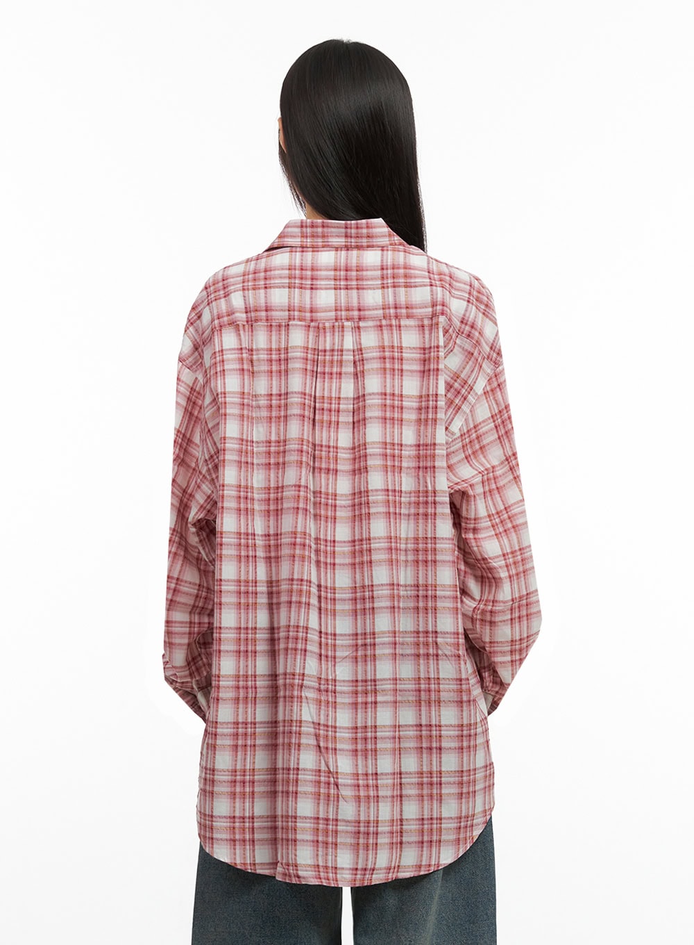 Checkered Cotton Oversized Shirt IO430