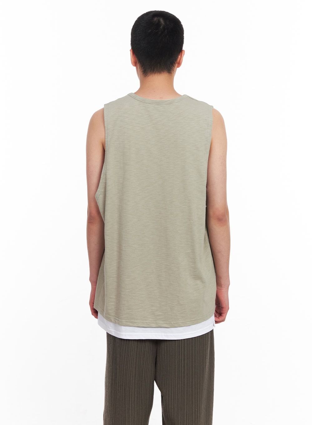 Men's Layered Henley Tank IU512