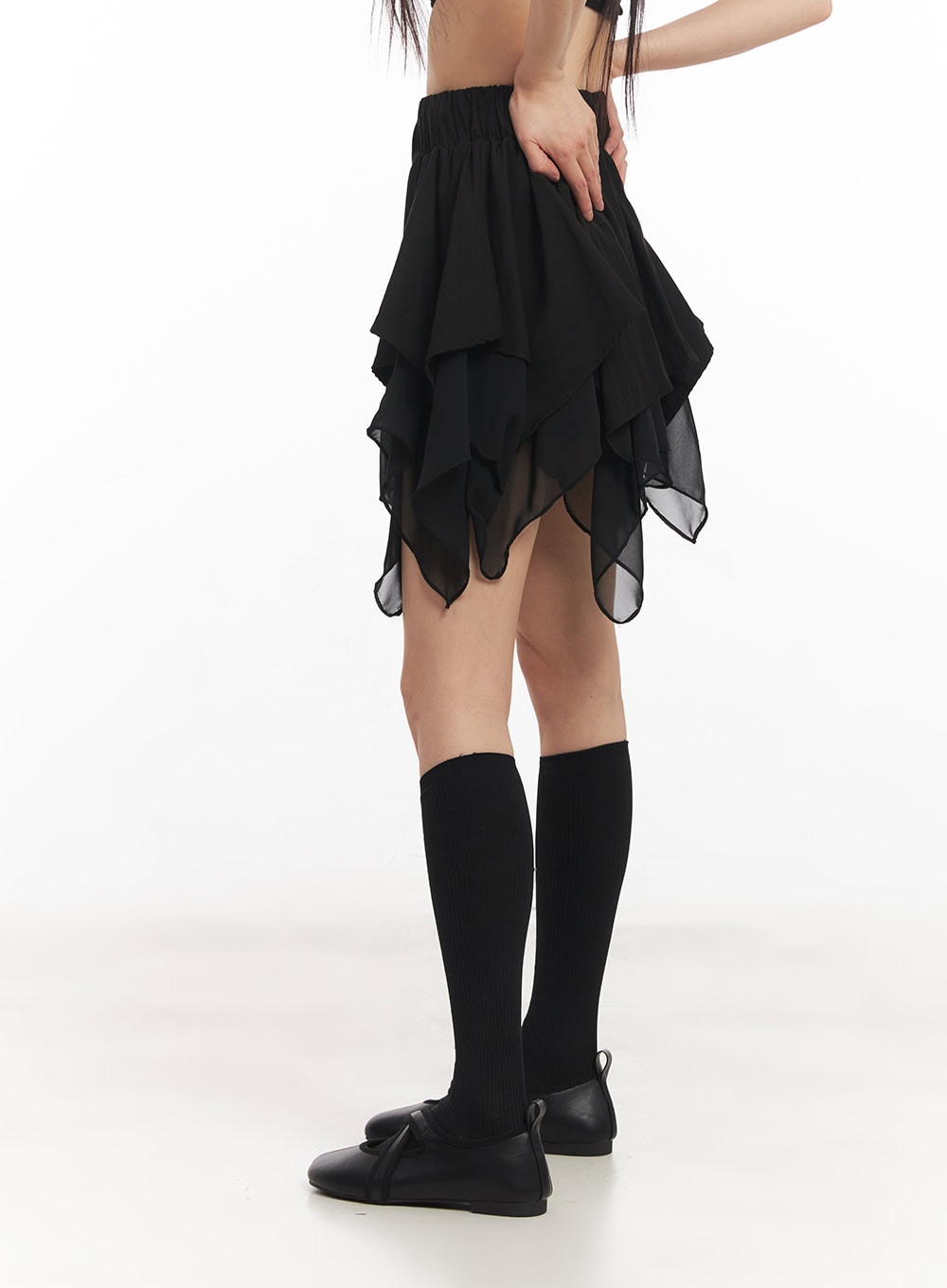 Ruffle Flare Mini Handkerchief Skirt CA522