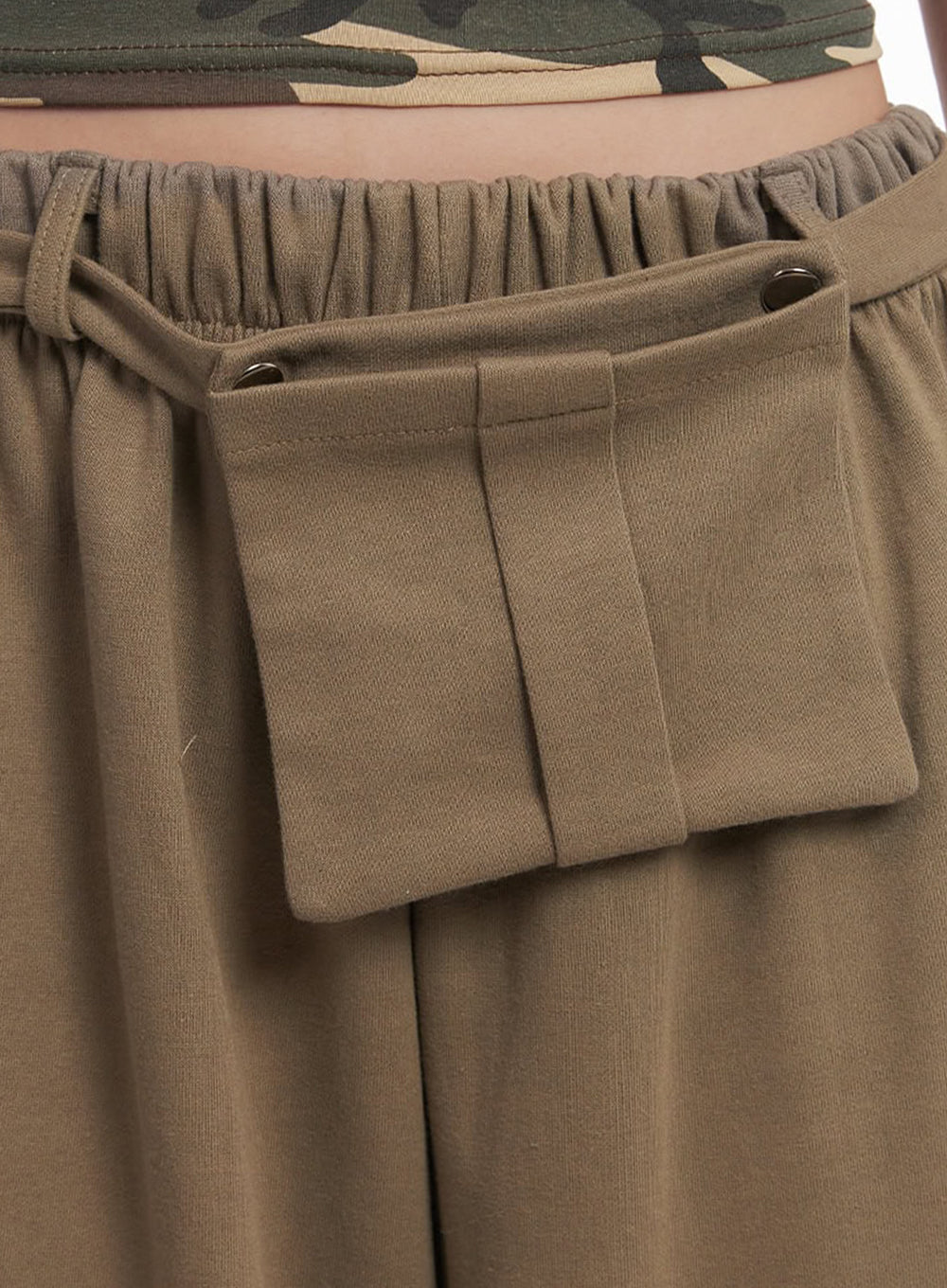 Pintuck Belt Wide-Leg Sweatpants IM528