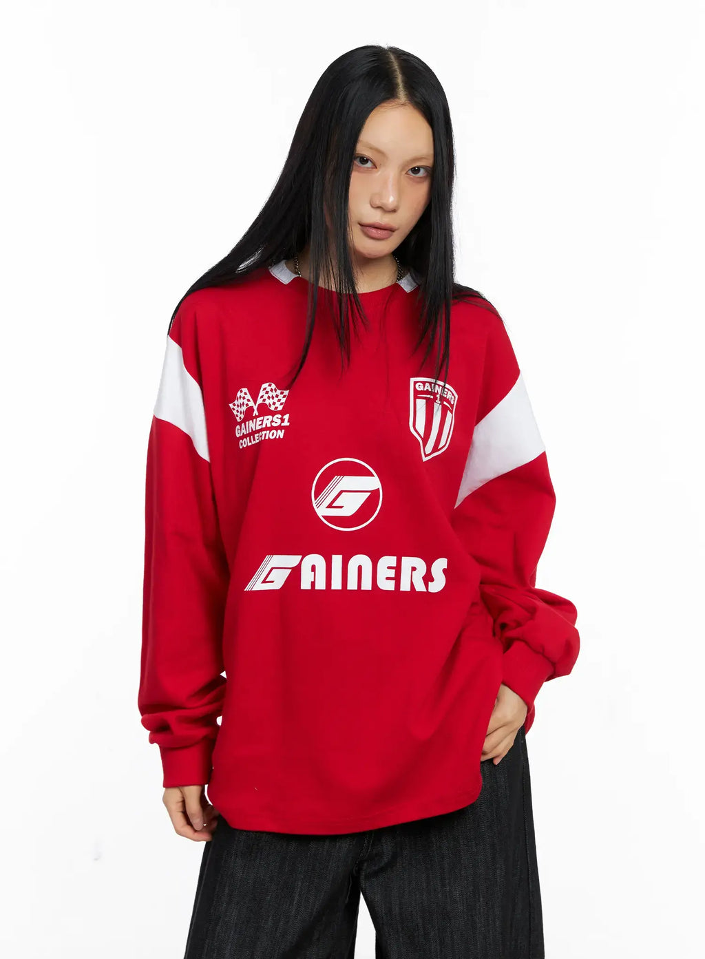 Oversized Graphic Jersey Sweatshirt CS509