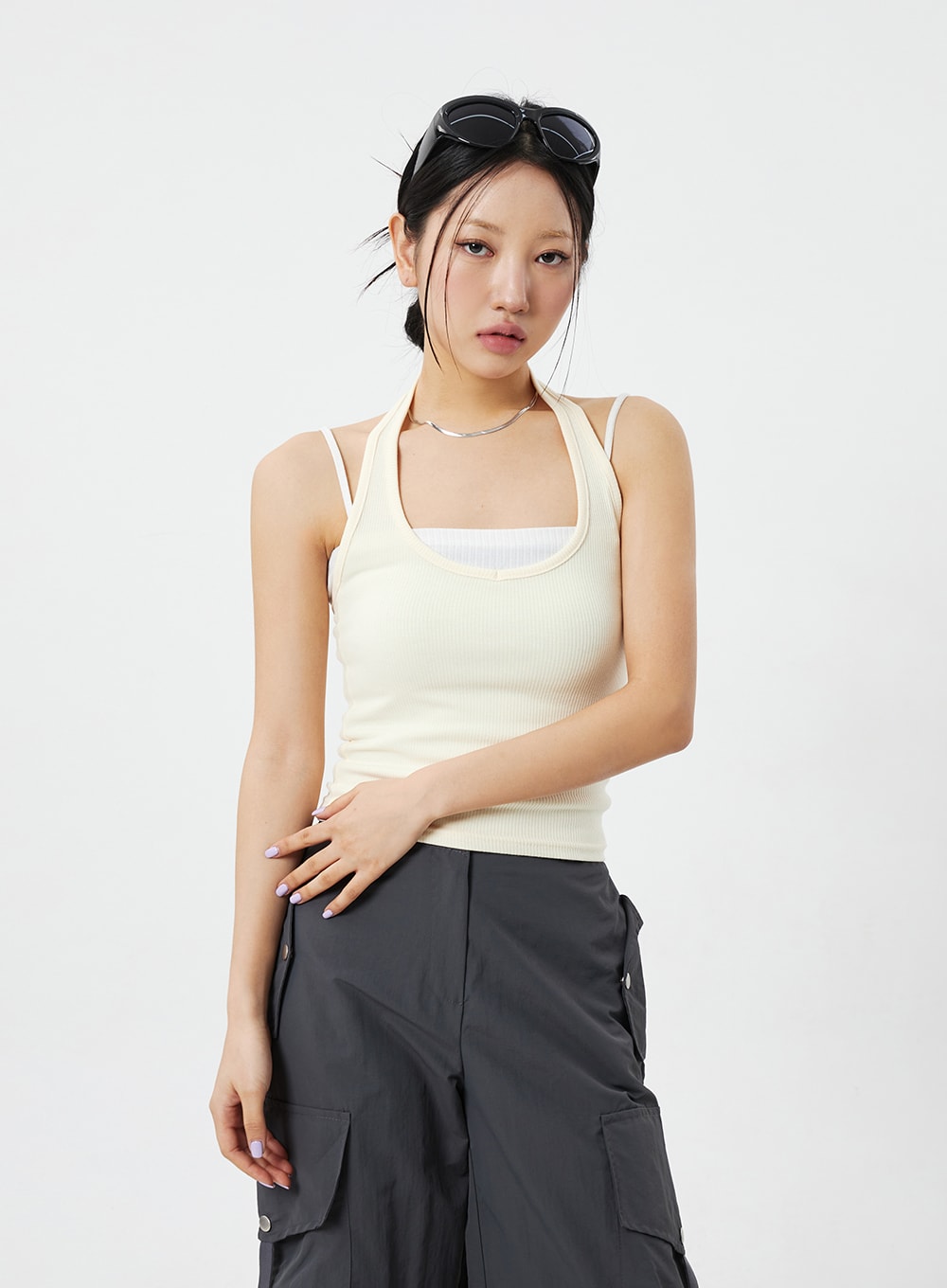 Neck Strap Knit Top CM324