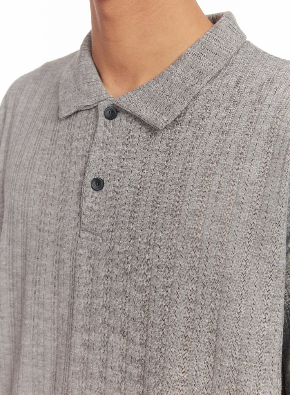 Men's Loose-Fit Collared Ribbed T-Shirt IA510