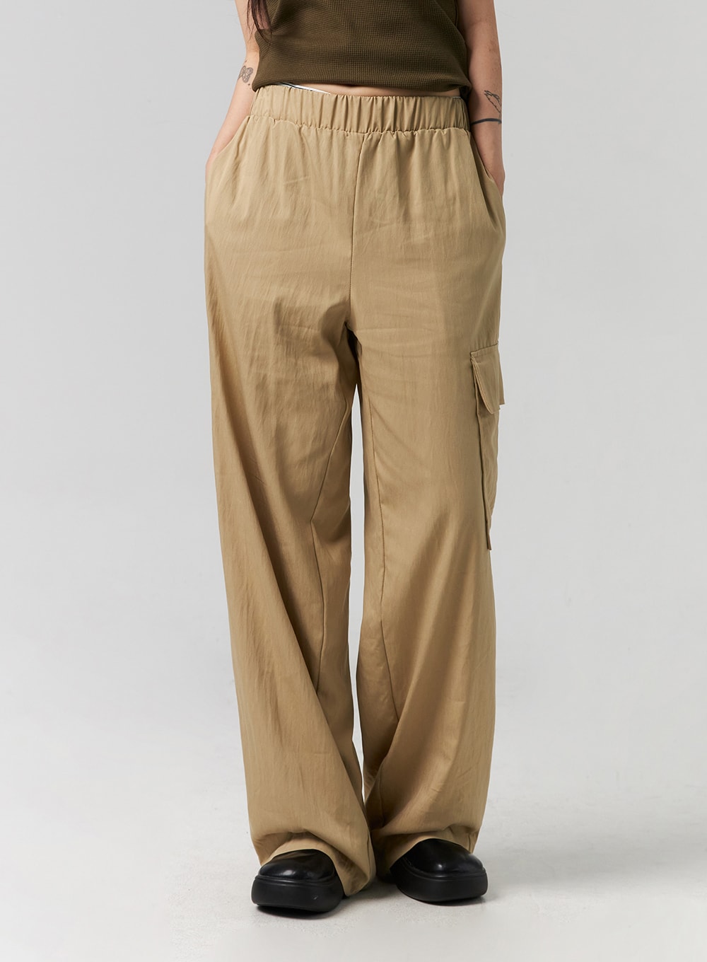 Elastic Waist Cargo Pants CG317