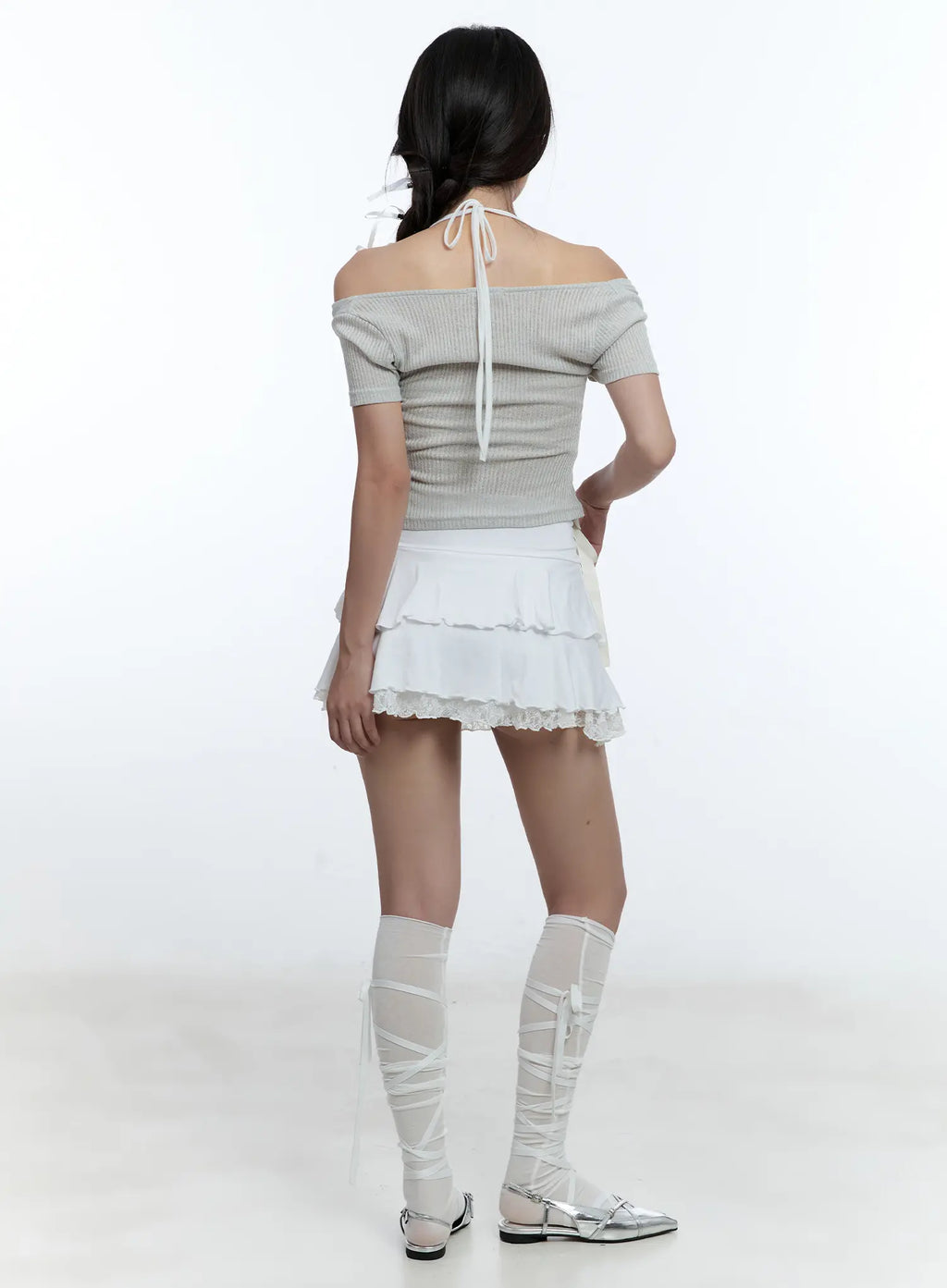 Layered Halter Neck Crop Top CU527