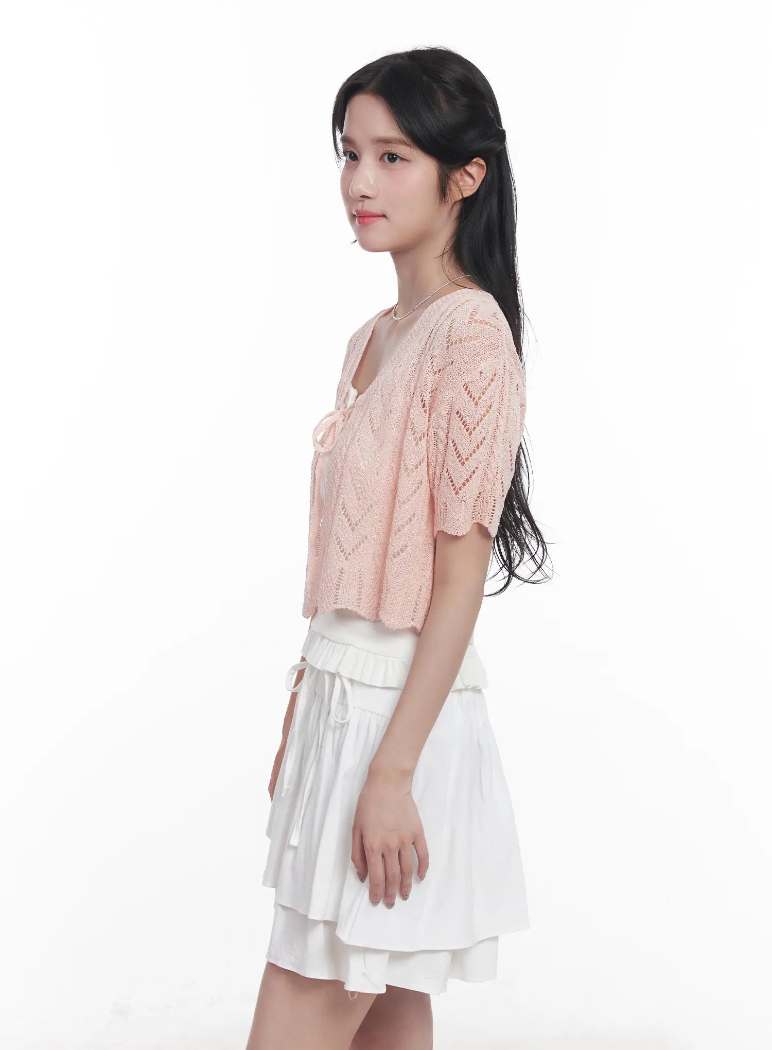 Sheer Short-Sleeve Cardigan CU523