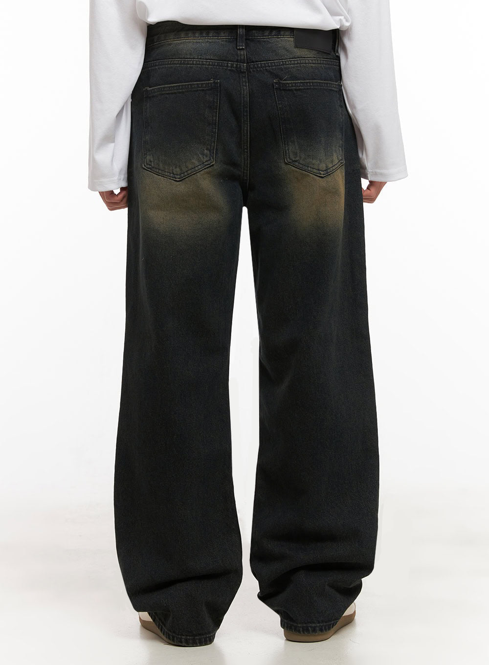 Men's Washed Vintage Wide-Fit Denim Jeans ID427