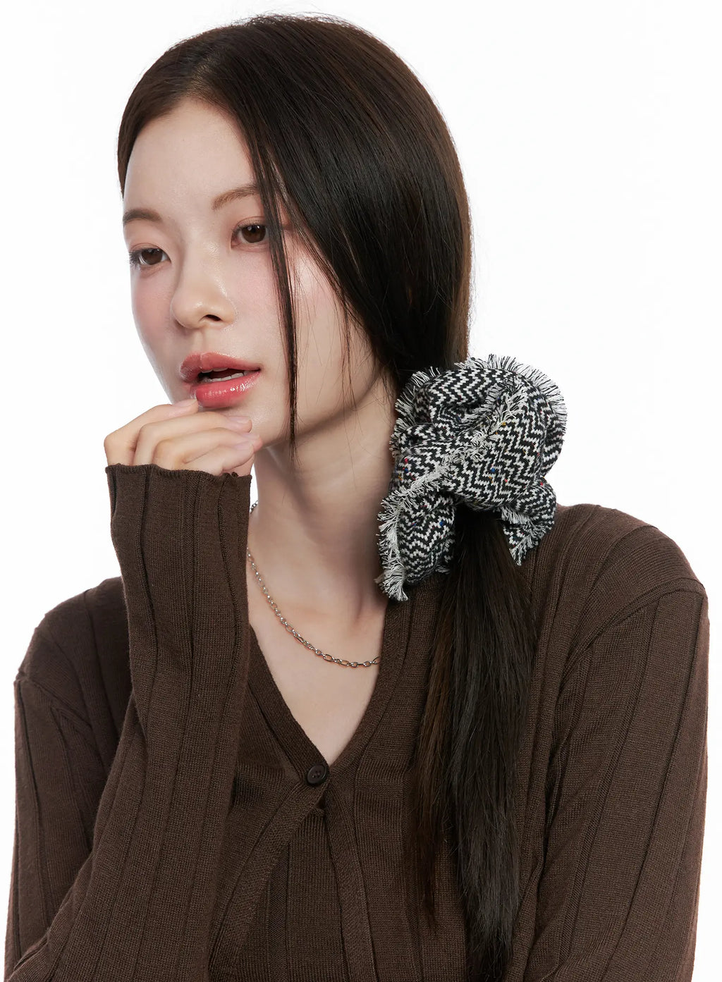 Fringe Zigzag Pattern Scrunchie CO506