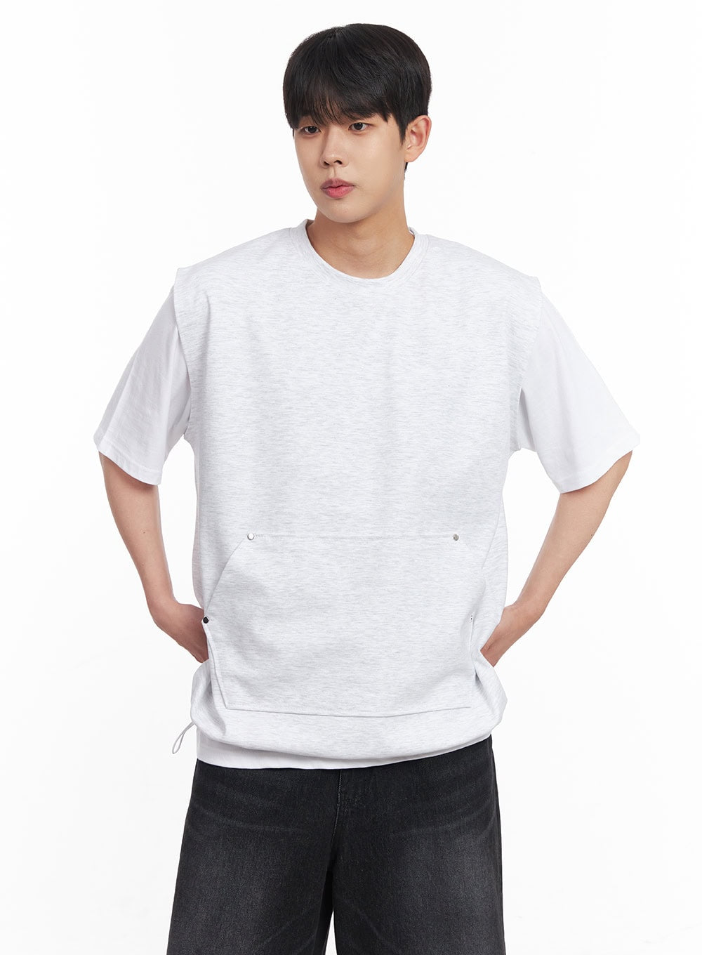 Men's Loose-Fit Cotton Pocketed Vest IY522