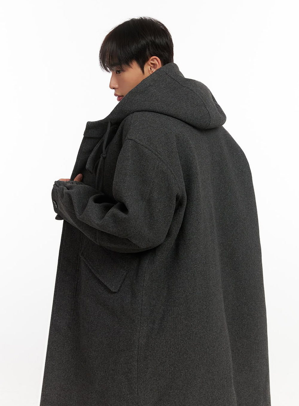 Men's Warm Wool Zip-Up Hooded Coat ID413