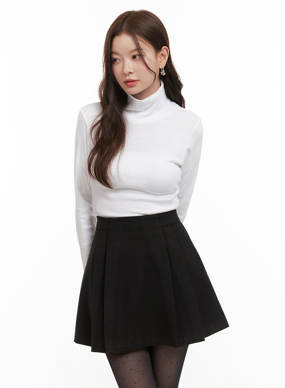 Classic Solid Cotton Turtleneck Top OD403