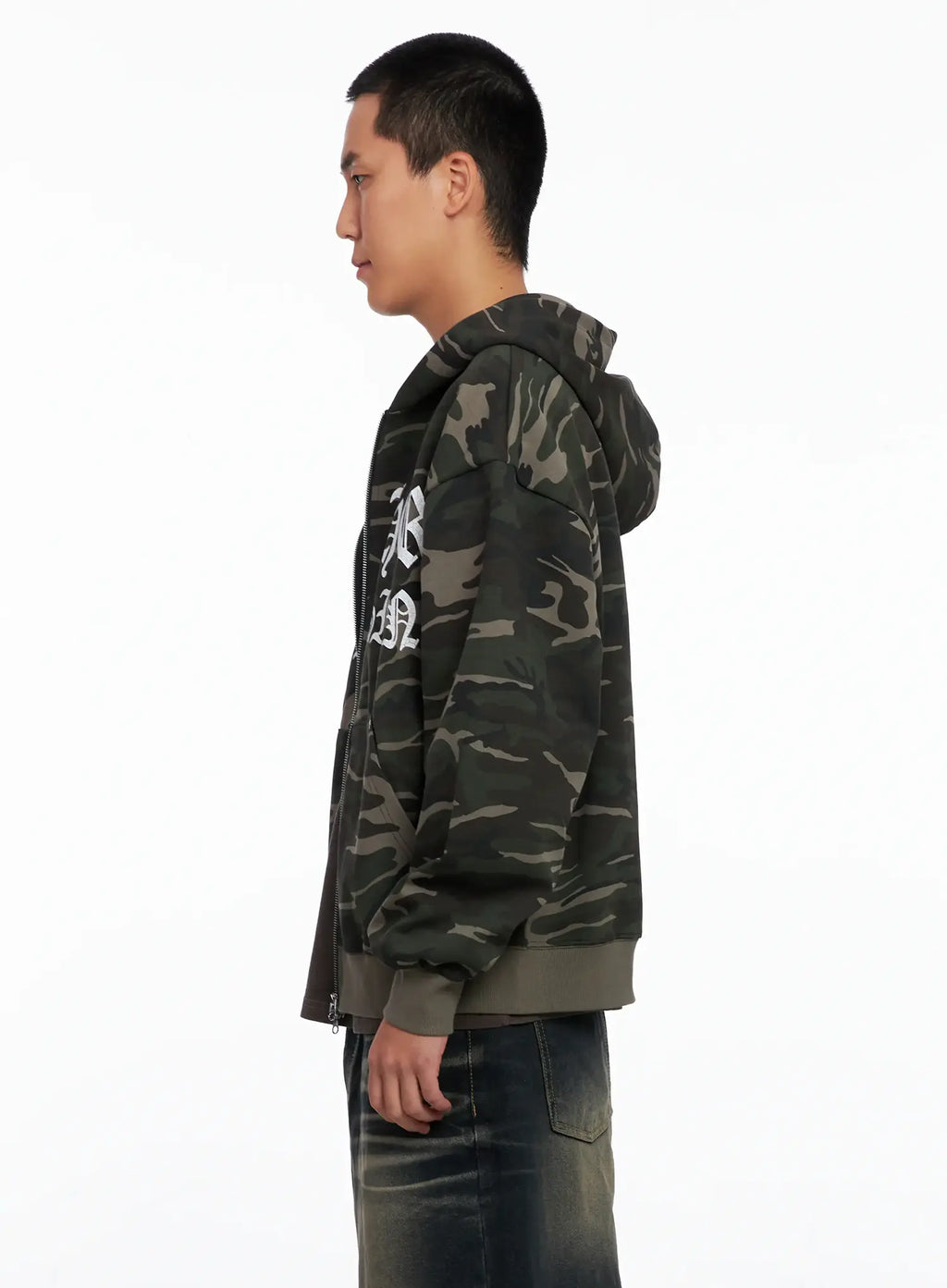 Men's Camo Graphic Hooded Zip-Up IS509