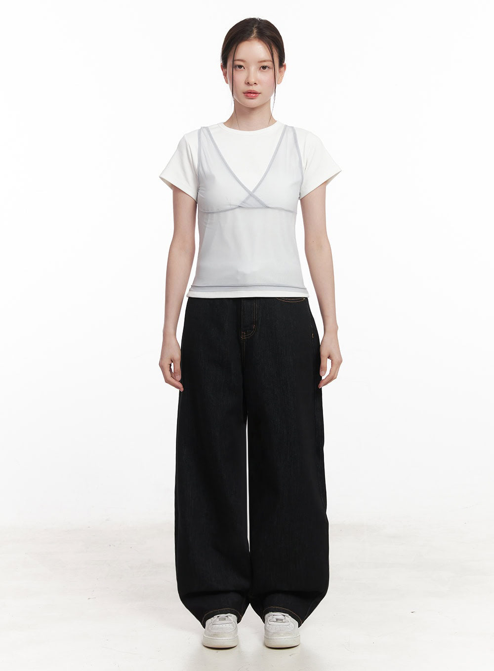 Sheer V-Neck Tank Top IY513