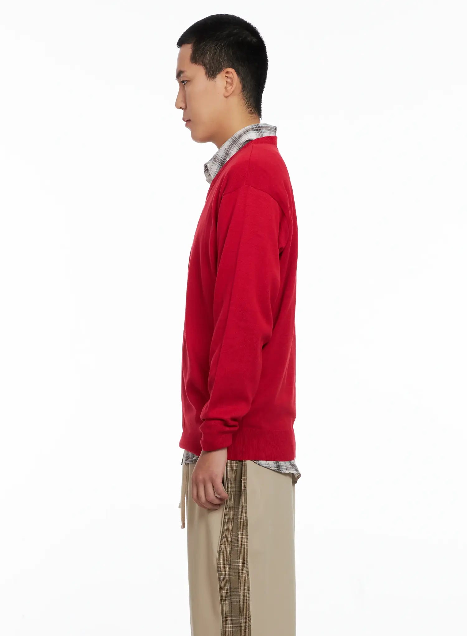 Men's V-neck Knit Pullover IG529