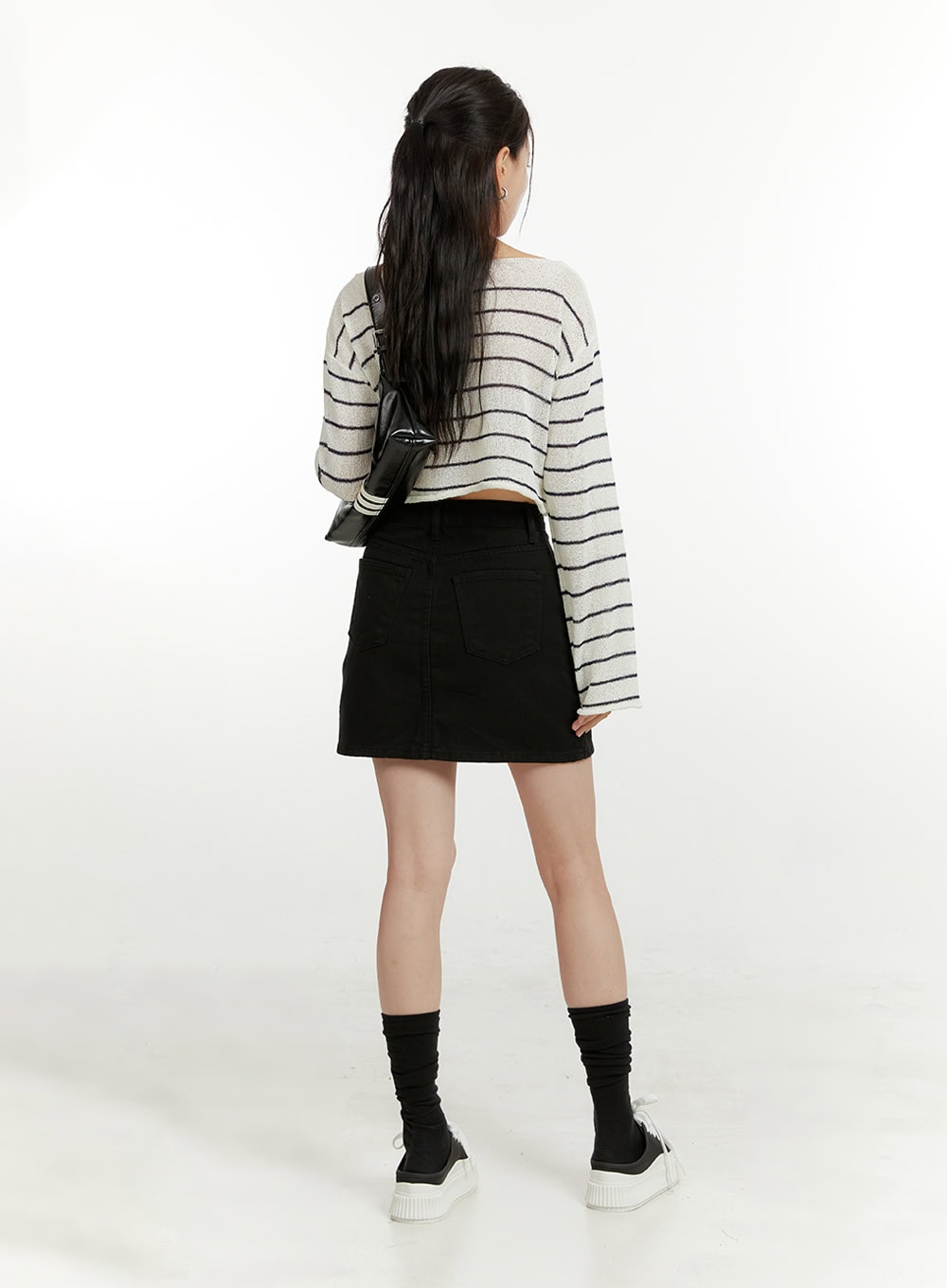 Cotton Solid Mini Skirt OU418