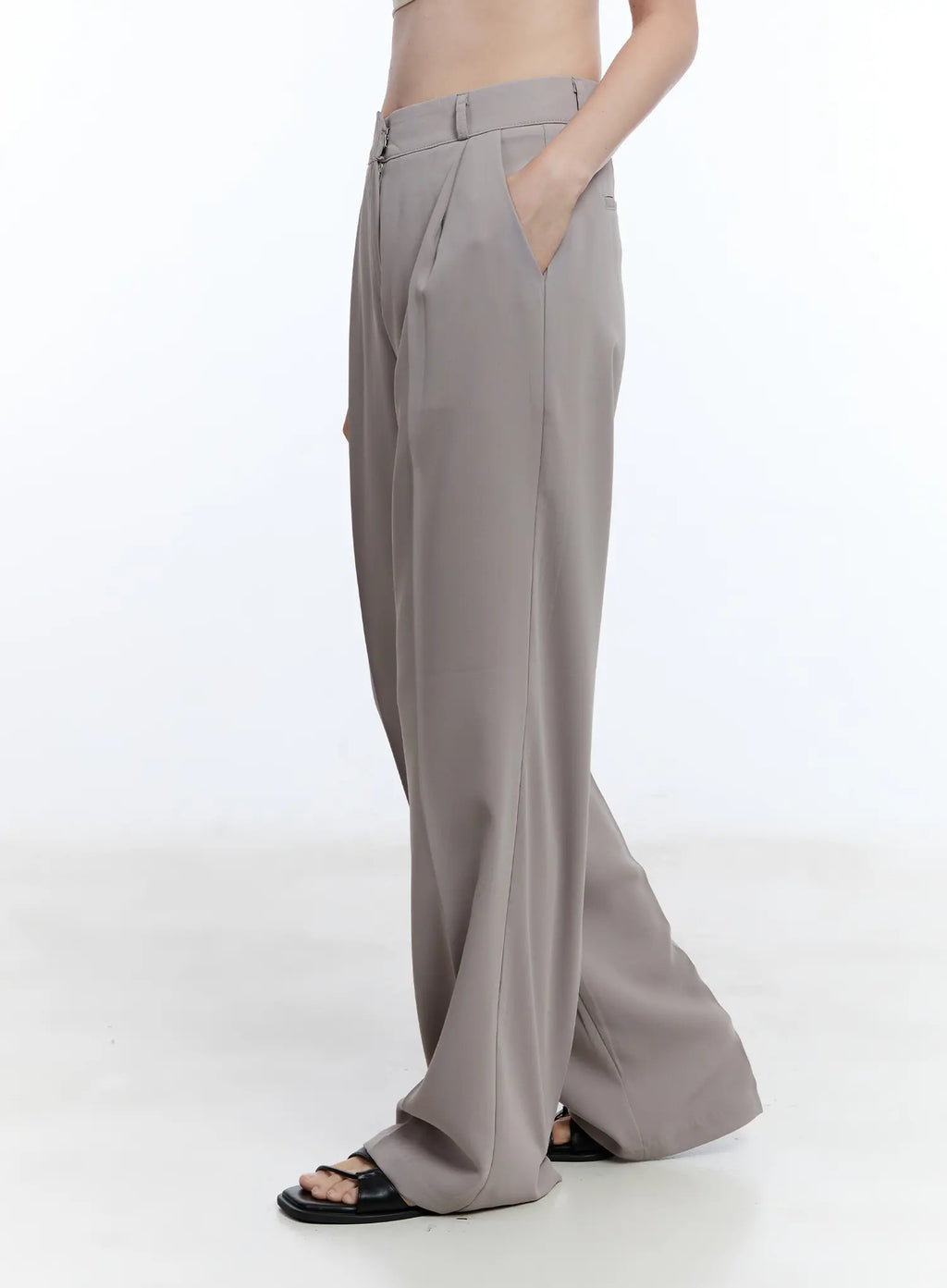 Elegant Pintuck Wide-Leg Pants CU513