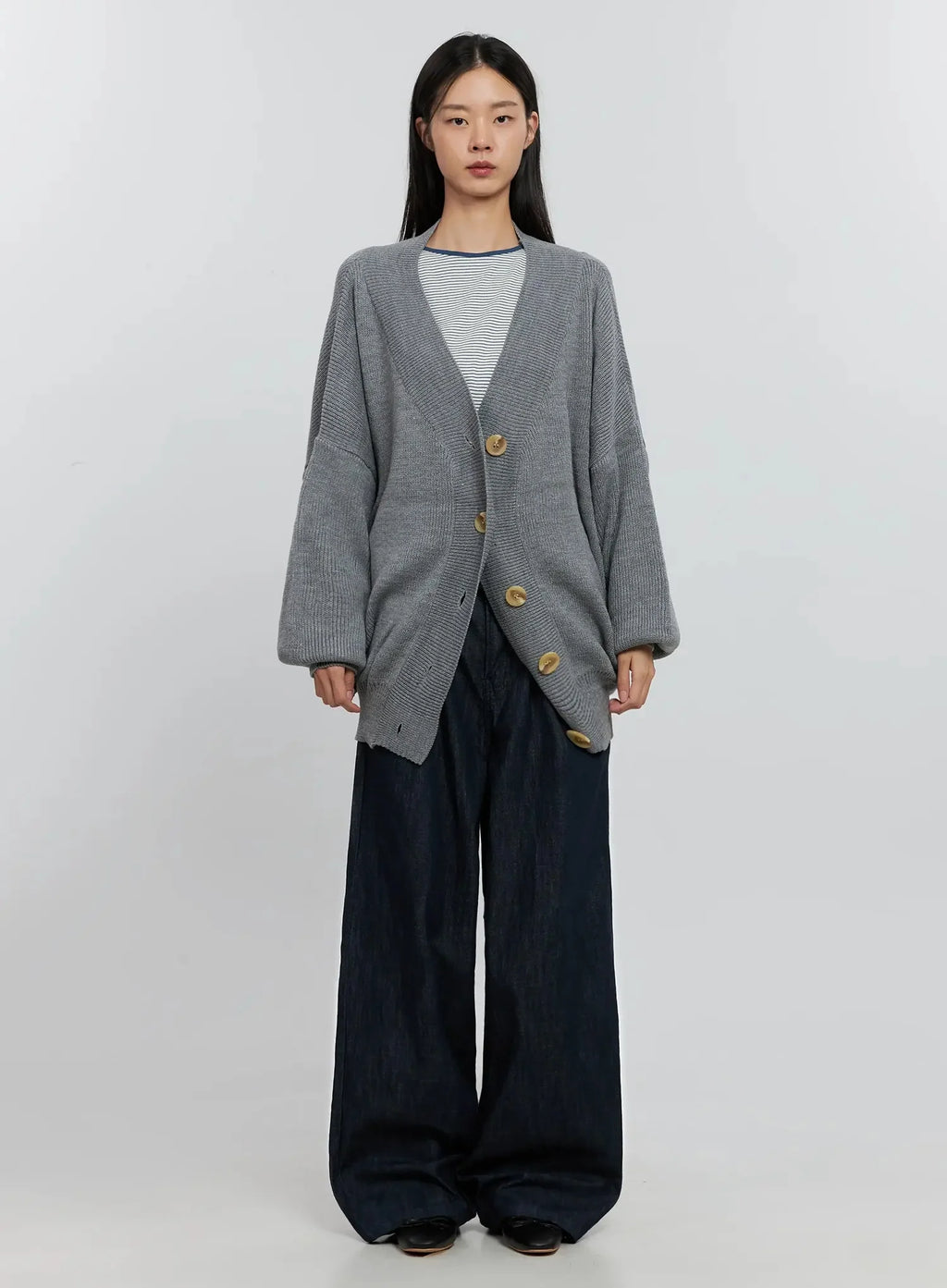 Ribbed Oversized Cardigan IS516