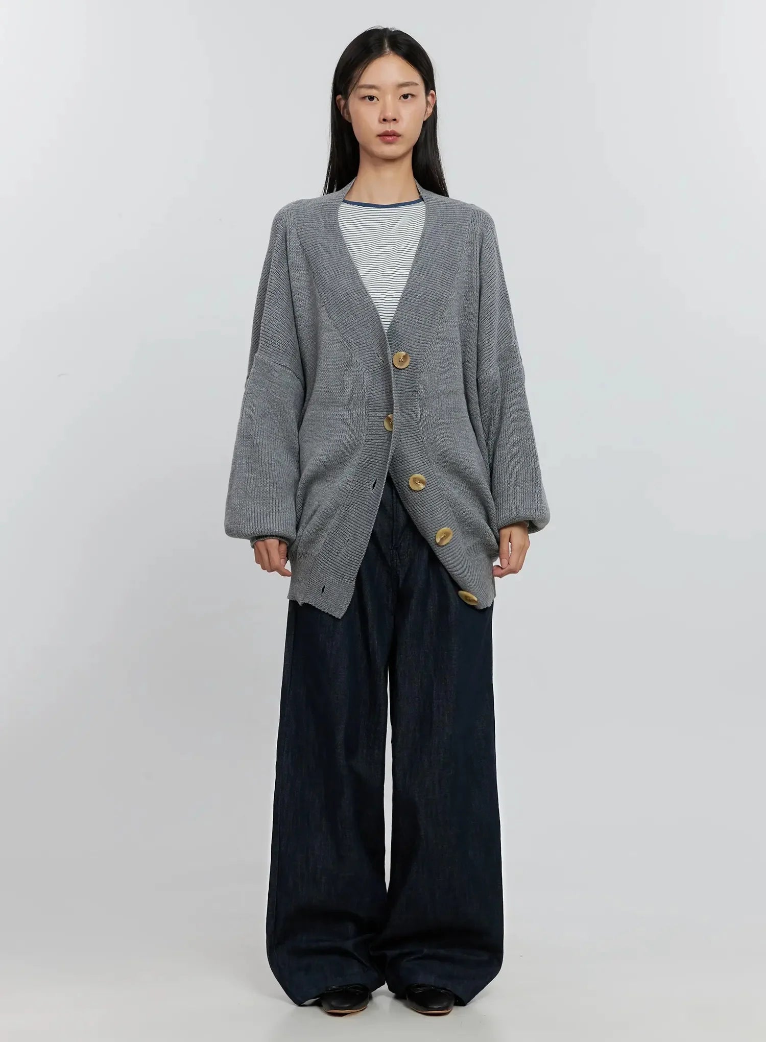 Ribbed Oversized Cardigan IS516