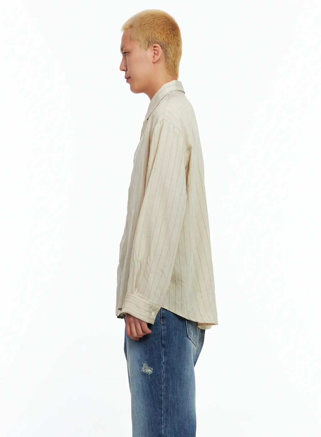 Men's Linen Button-Up Shirt IL514