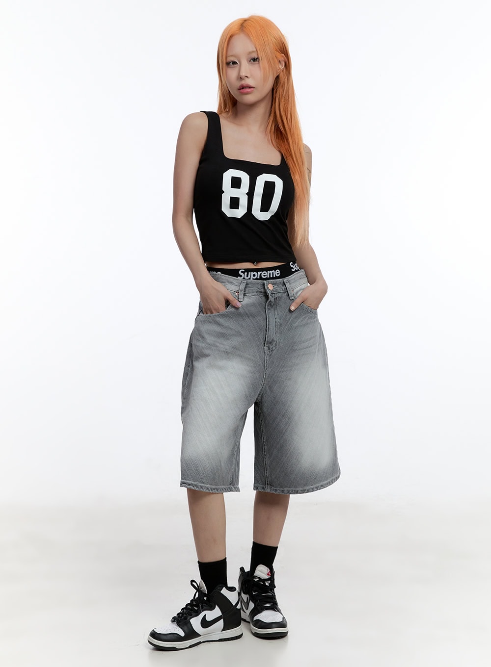 Graphic Square-Neck Tank Top CU502