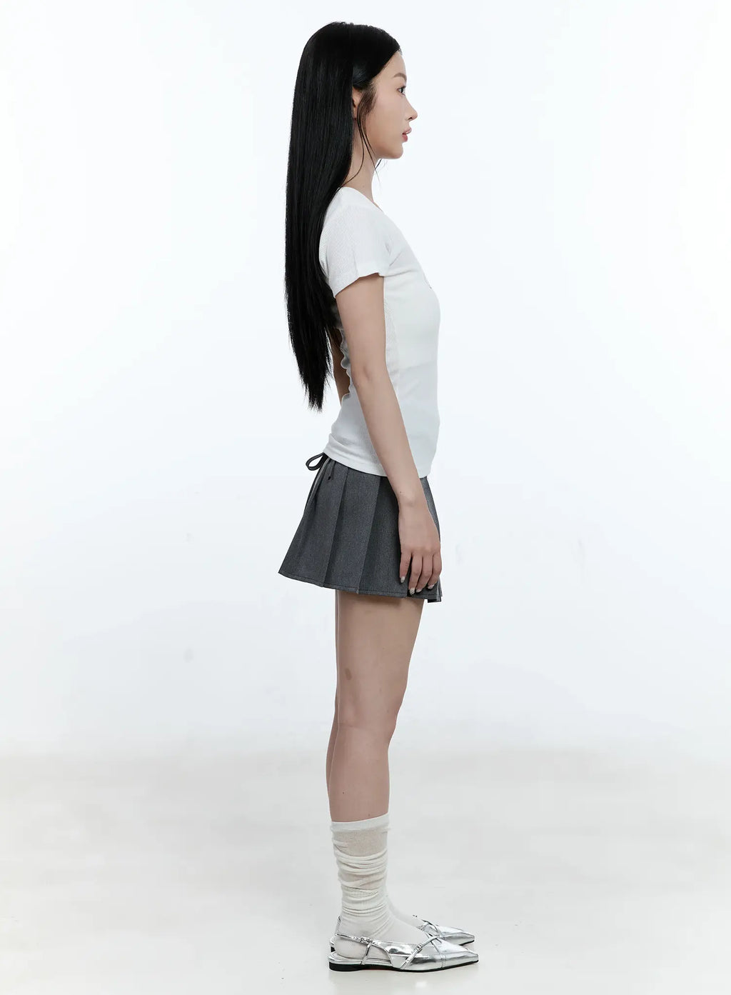 Pleated Wrap Mini Skirt CG511