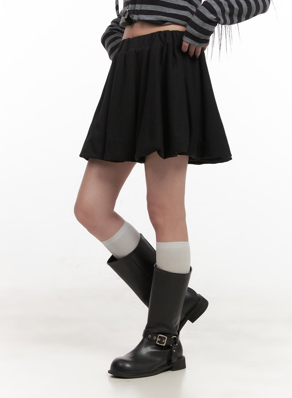 Pintuck Flare Mini Skirt CJ516