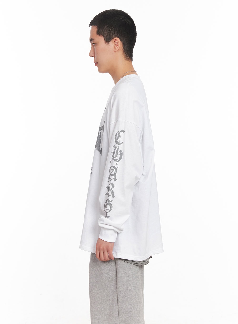 Men's Cotton Graphic Long Sleeve Shirt IY506