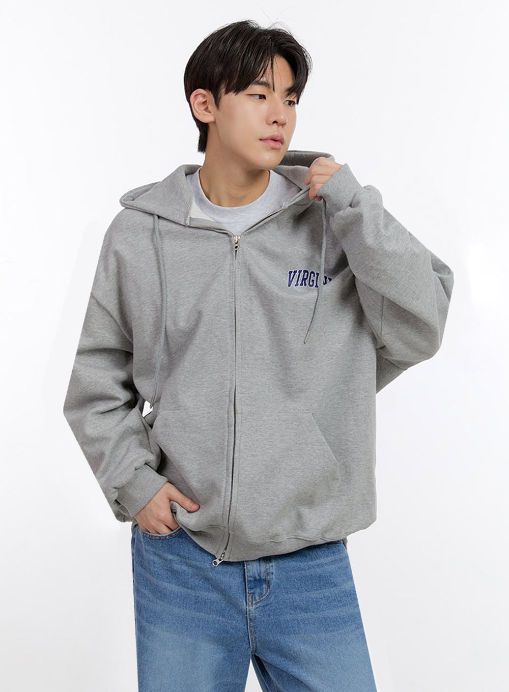 Men's Logo Zip-Up Hooded Jacket IM525