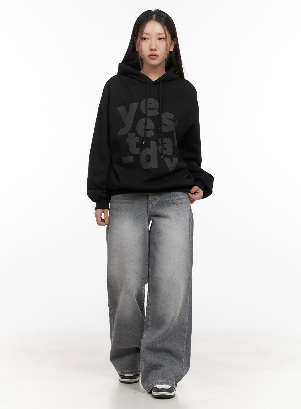 Graphic Lettering Hooded Sweatshirt CD416