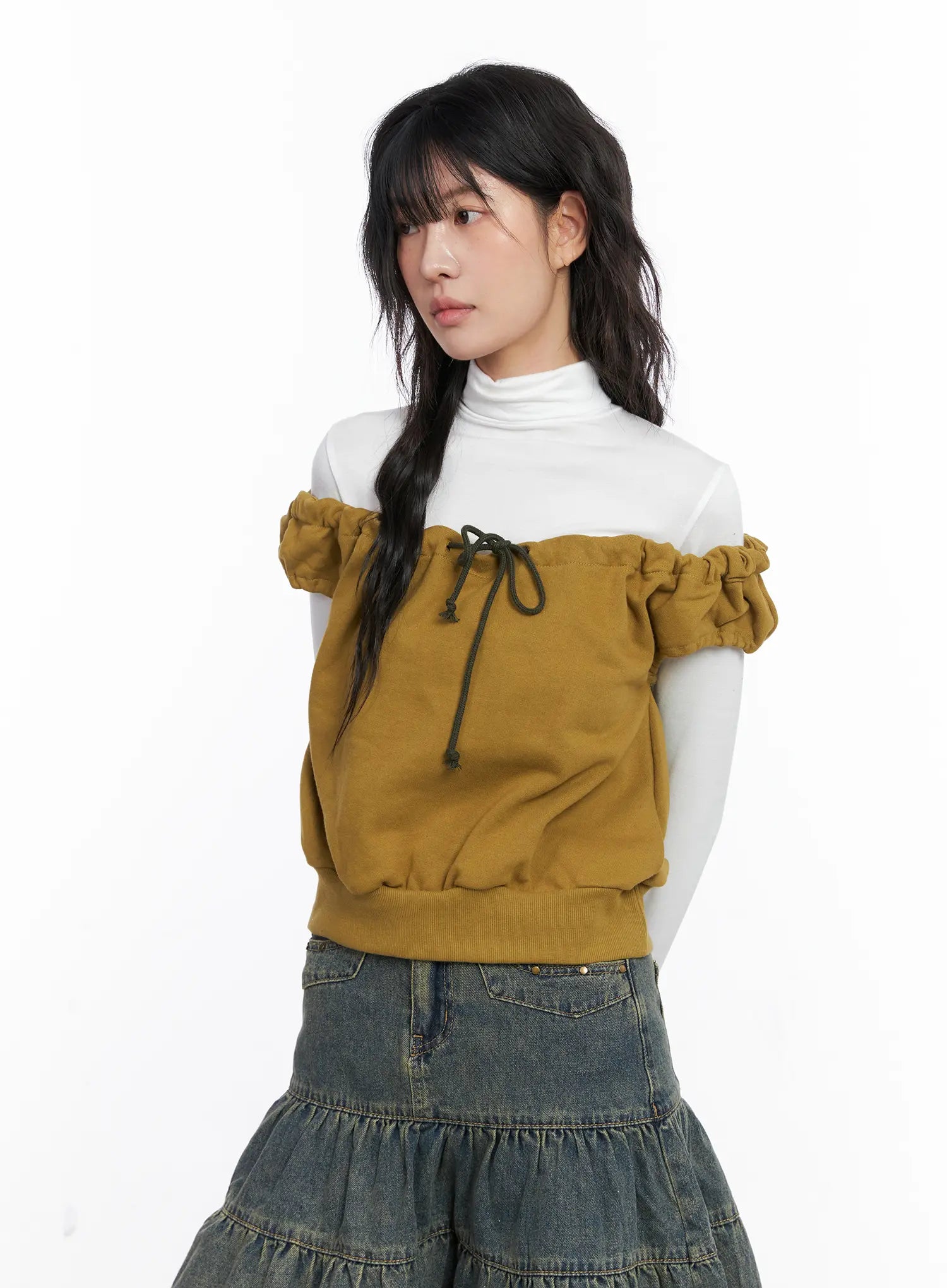 Ruffle Off-Shulder Sleeveless Top CO507