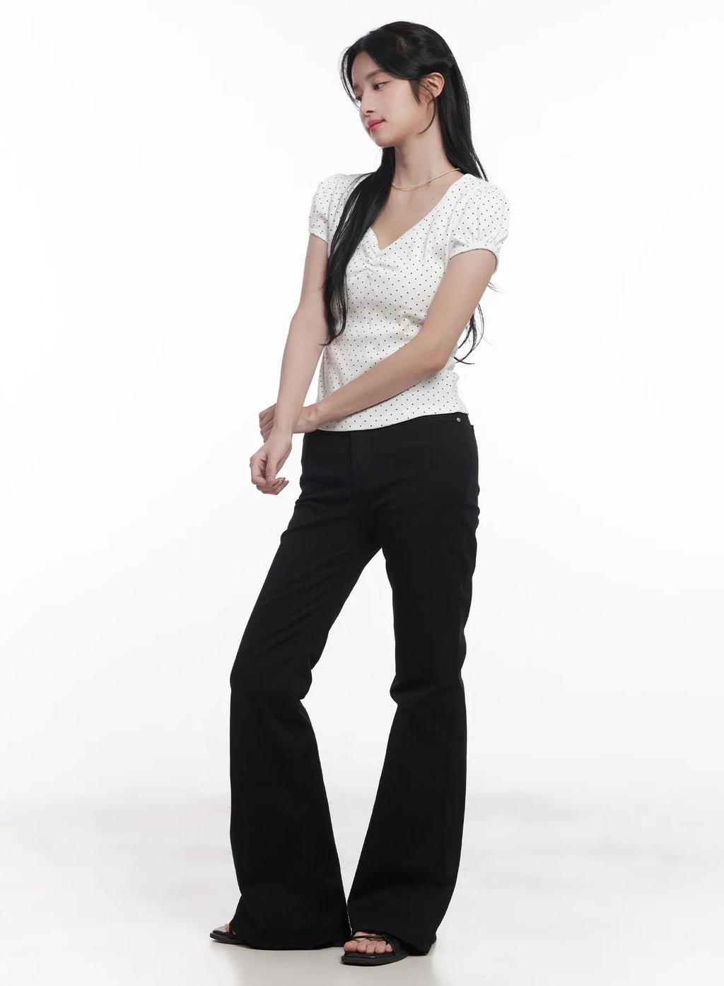 Polka-Dot V-Neck Tee CU525