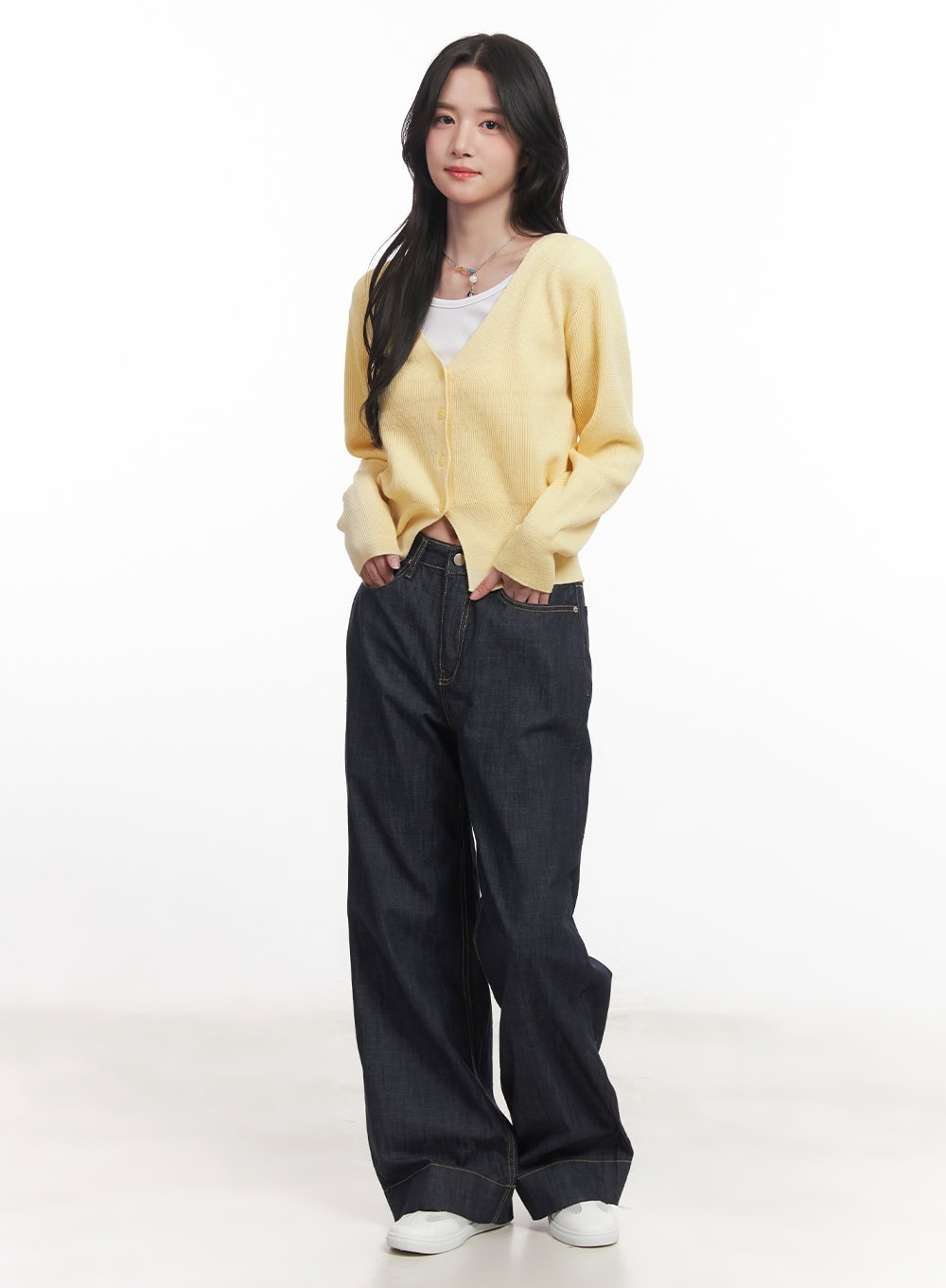 V-Neck Cropped Cardigan CA510