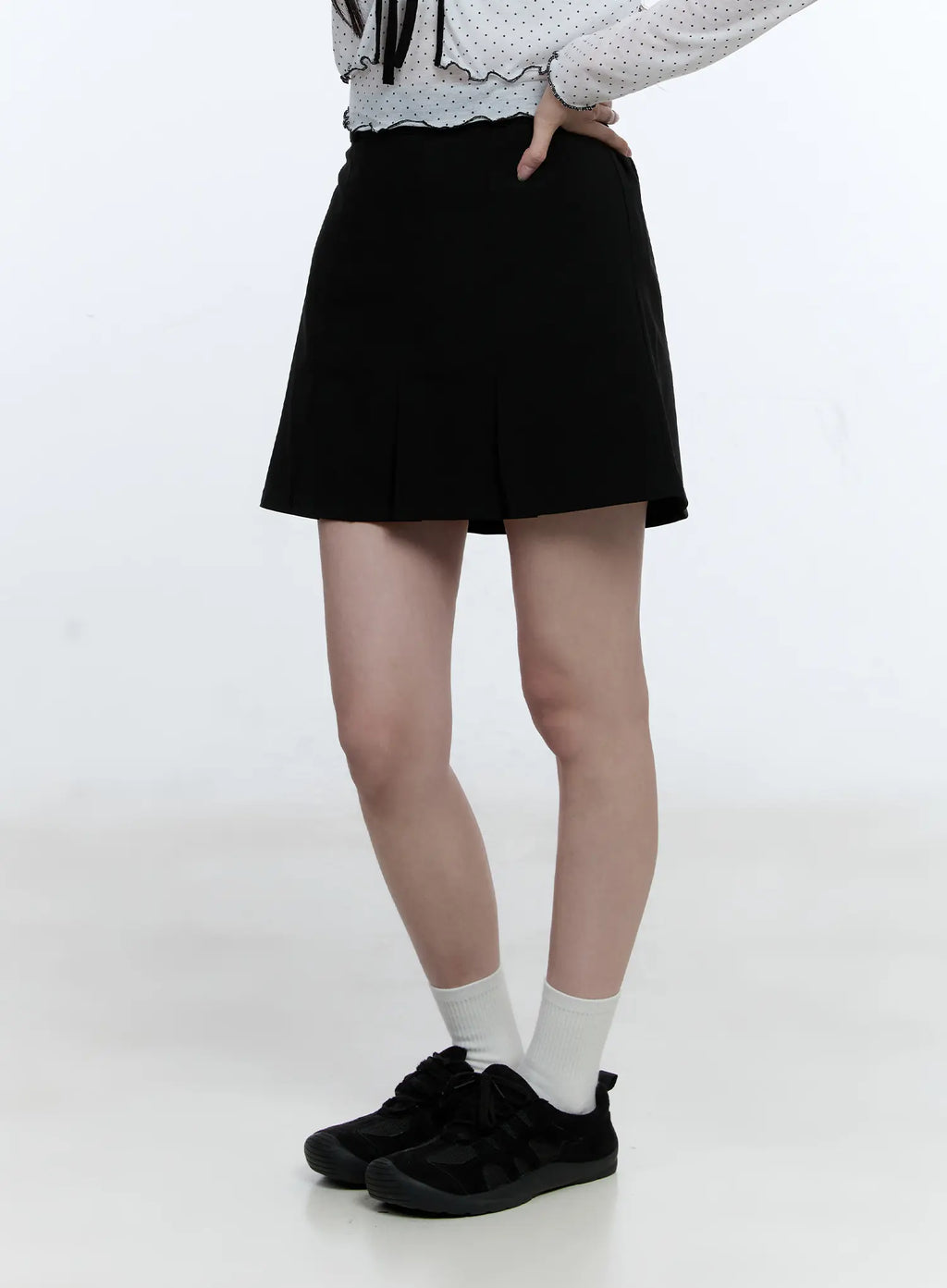 Banded Pleated Mini Skirt CG513