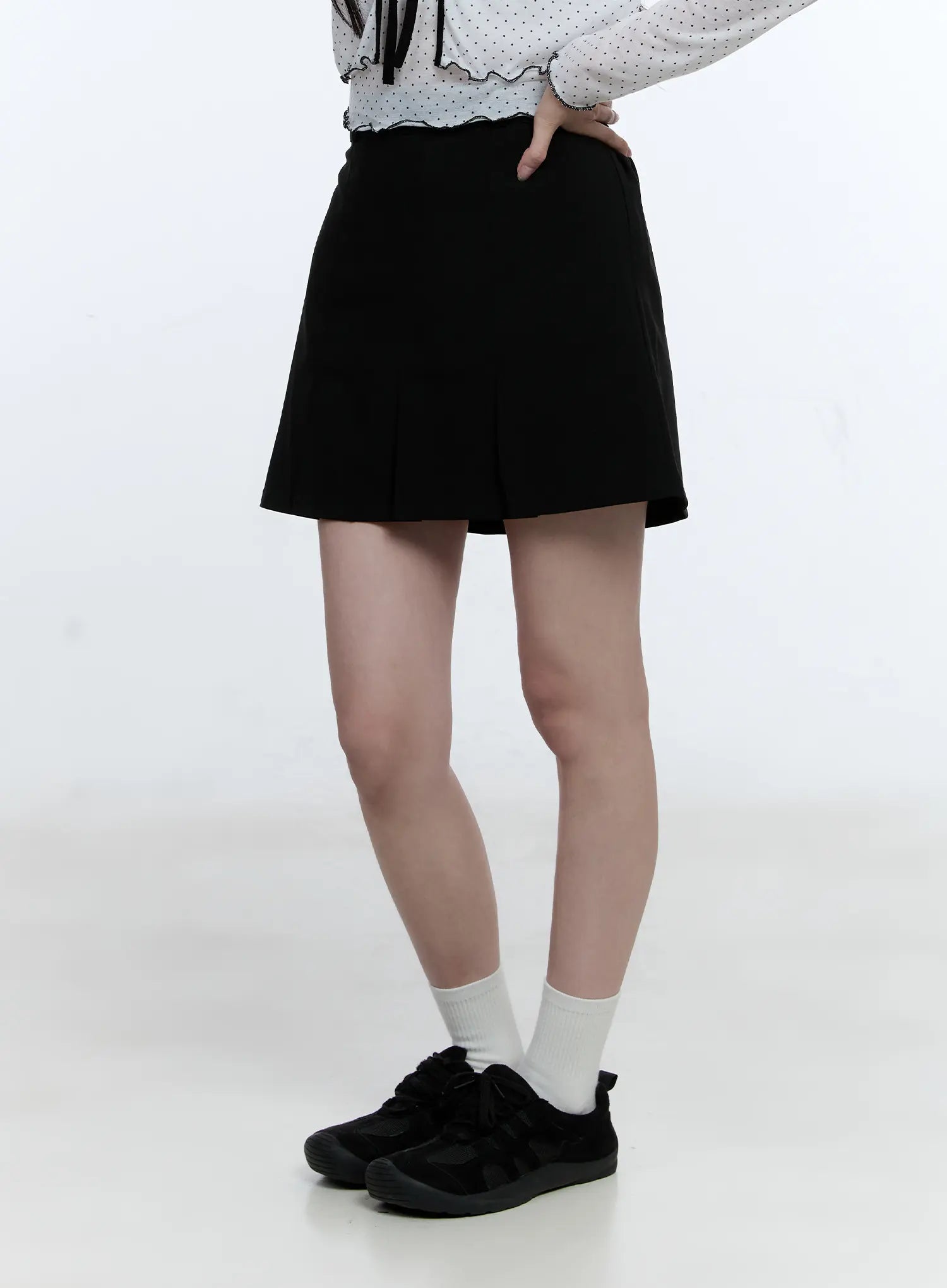 Banded Pleated Mini Skirt CG513