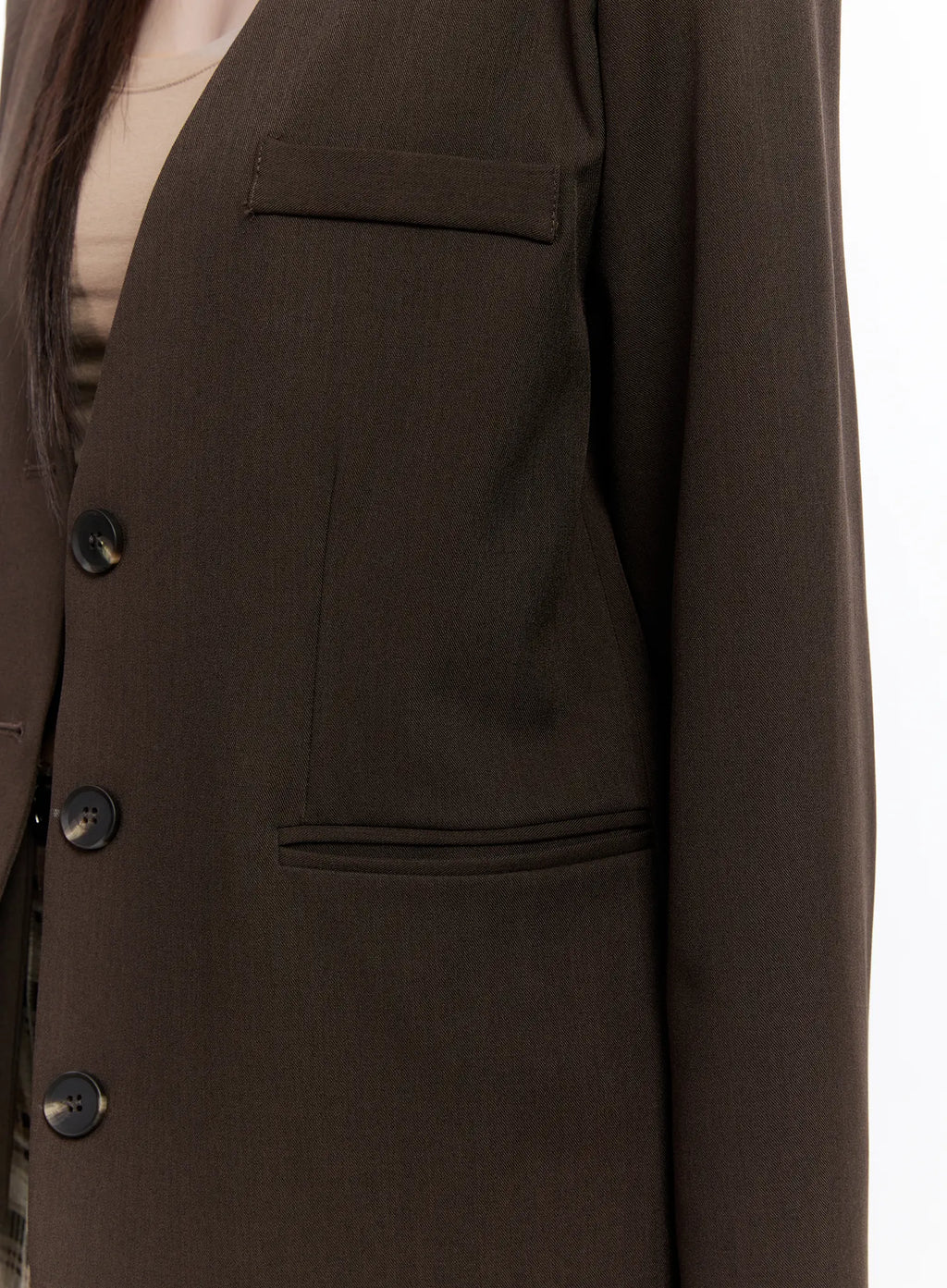 Chic Shoulder Pad Tie Blazer CO501