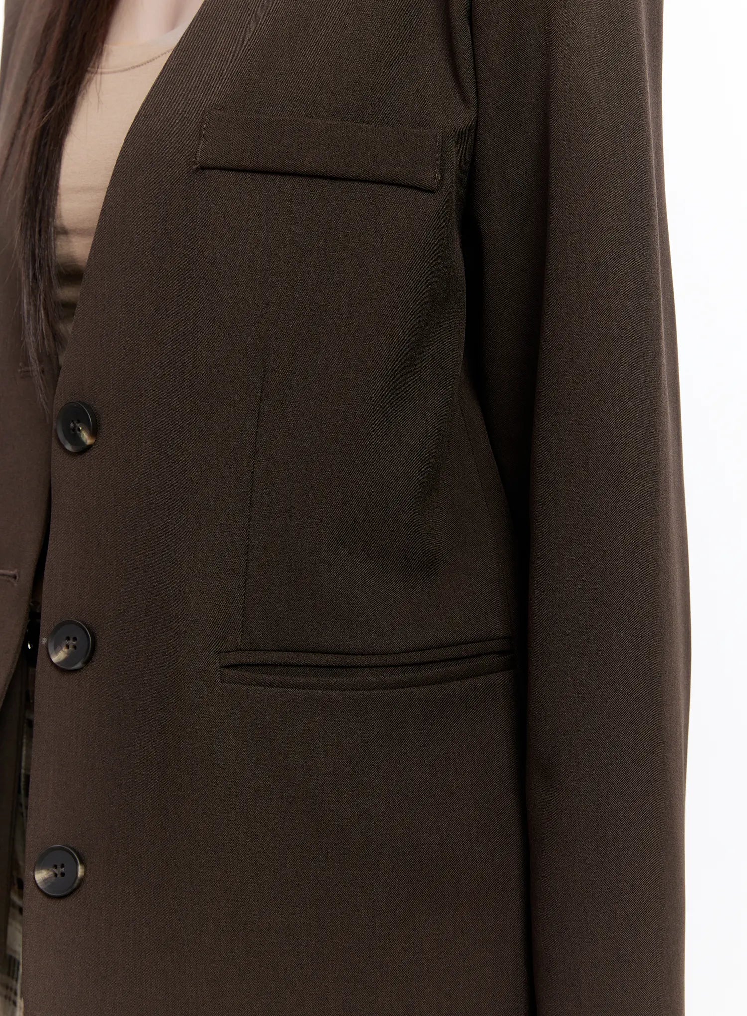 Chic Shoulder Pad Tie Blazer CO501